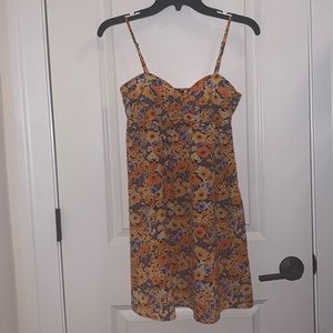 H&M XS ORANGE FLORAL DRESS